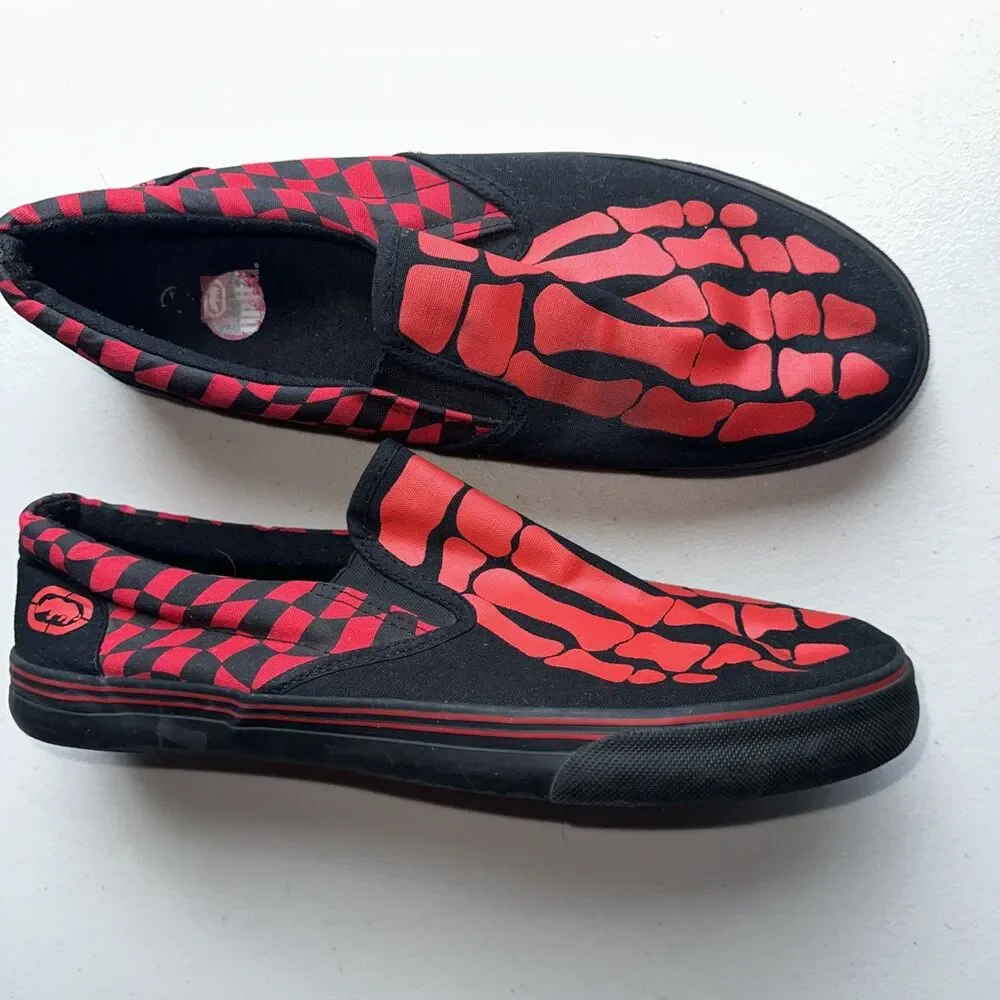 Ecko Unltd Slip On Shoes 11 M Bones Check Black White Men’s Shoes